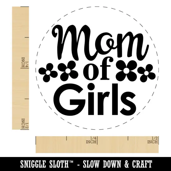 Mom of Girls Mother's Day Flowers Self-Inking Rubber Stamp Crafting Planners Dry Pad {1}