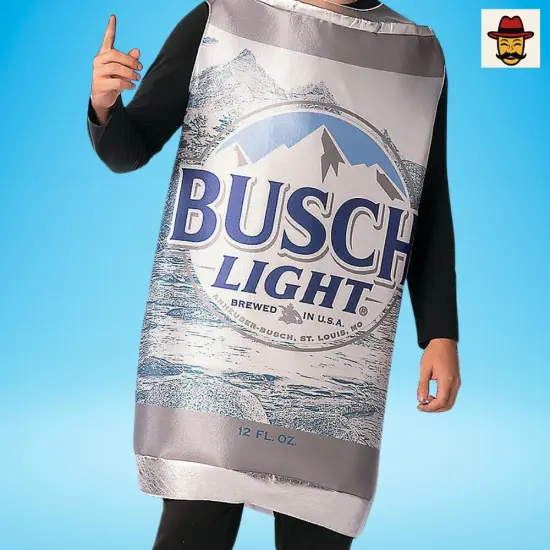 Busch Light Can Costume Funny Beer Foam Tunic Photo Print Adult Halloween Party Outfit {5}