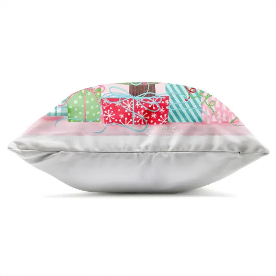 Stupell Industries Merry Pinkmas Tree Outdoor Printed Pillow design by Nicole Tamarin, 18 x 7 x 18 {3}