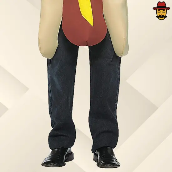 Adult Hot Dog Costume Funny Food Foam Tunic with Mustard Halloween Party Outfit {6}