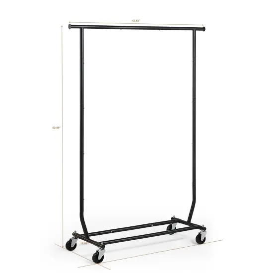 Heavy Duty Rolling Garment Rack Black {4}