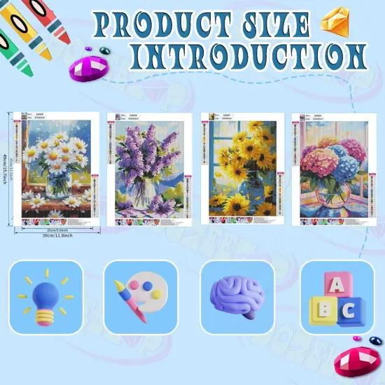 4 Pack 5D Diamond Painting Kits for Adults {2}