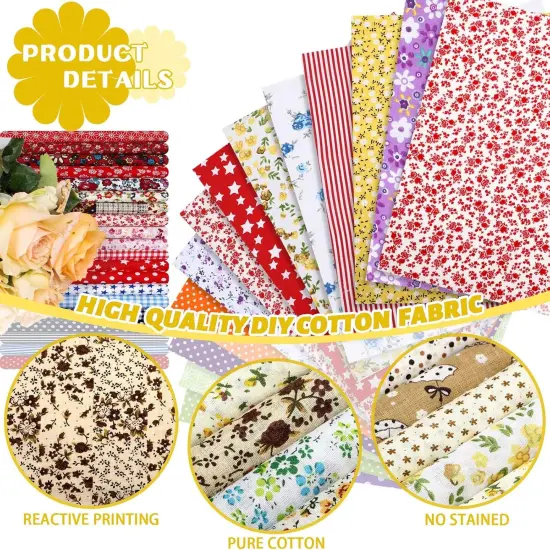 500 Pcs 4 x 4 Inch Cotton Fabric Squares Pre Cut Patchwork {3}