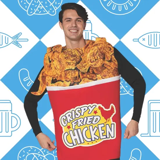 Bucket of Fried Chicken Costume Funny Food Tunic Photo Print Halloween Party Outfit {4}