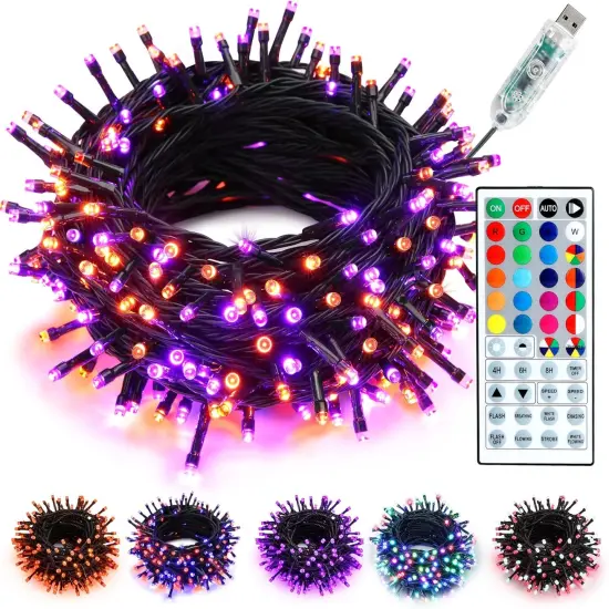 Color Changing Christmas String Lights with Remote - 33FT, 100 LED {1}