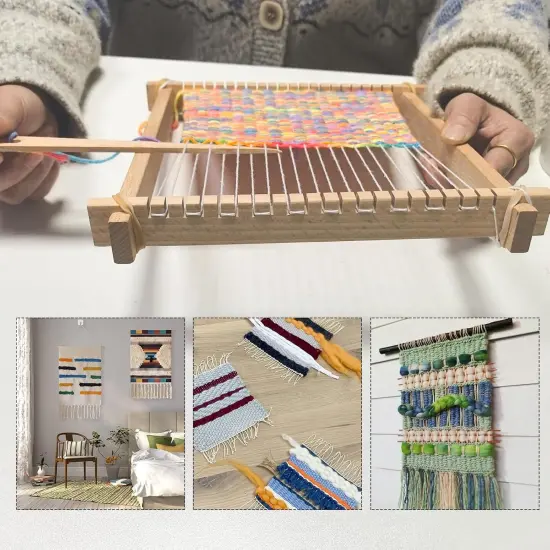 9 * 11 inch Small Wooden Weaving Loom Kit Suitable for Beginners {2}
