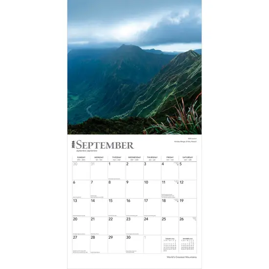 World's Greatest Mountains | 2026 12 x 24 Inch (Hanging) Monthly Square Wall Calendar | Foil Stamped Cover | Plastic-Free {4}