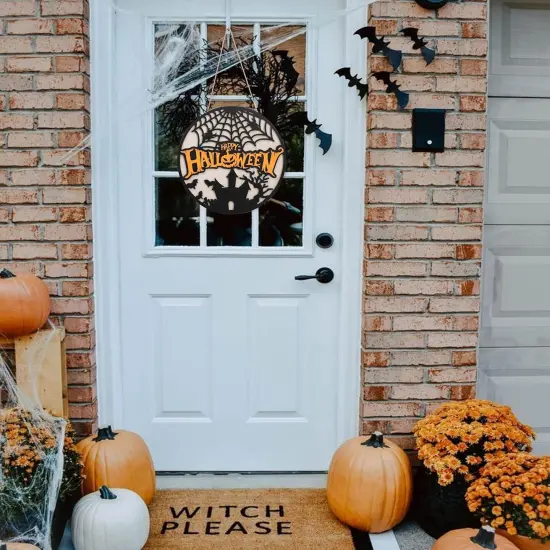 Happy Halloween Wooden Hanging {2}