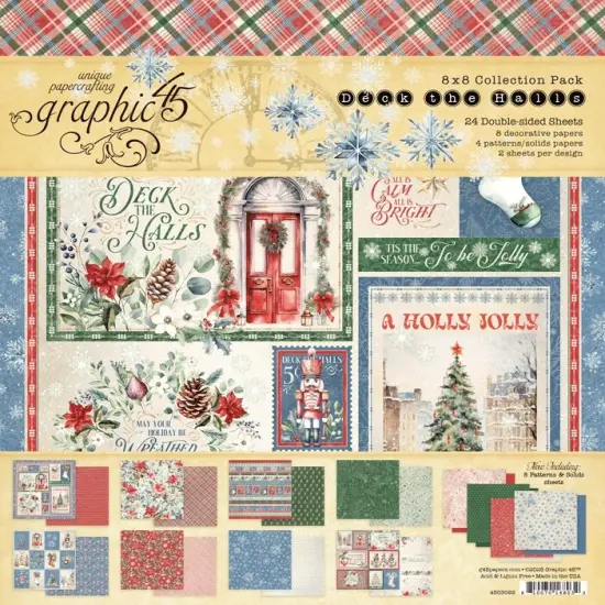 Graphic 45 Collection Pack 8"X8"-Deck The Halls {1}