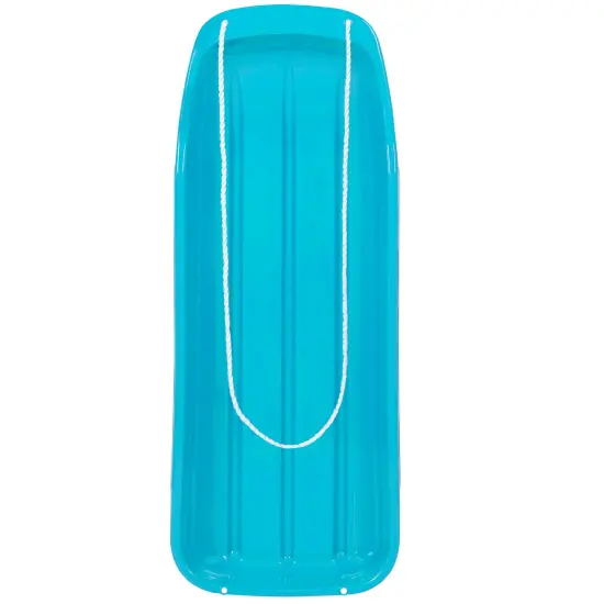 Best Choice Products 48in Kids Outdoor Plastic Sport Toboggan Winter Snow Sled Board Toy w/ Pull Rope Ice Blue {1}
