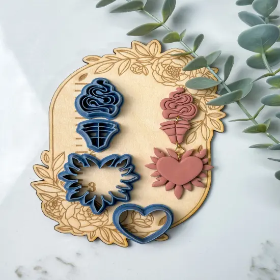Sacred Heart Leaves | Tattoo | Clay Cutter Set {1}