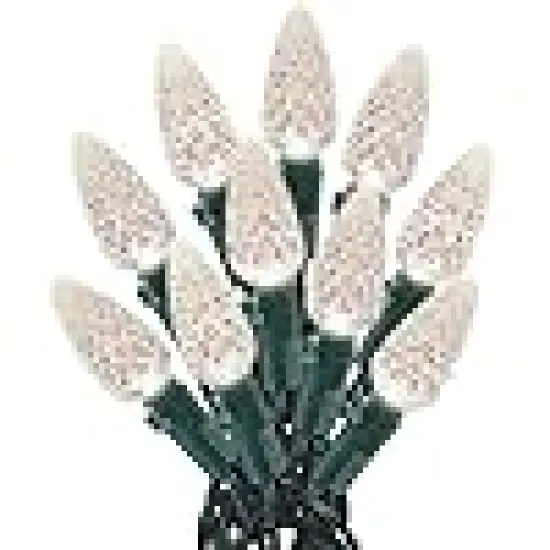 Warm White C6 Christmas Lights with Green Wire {1}