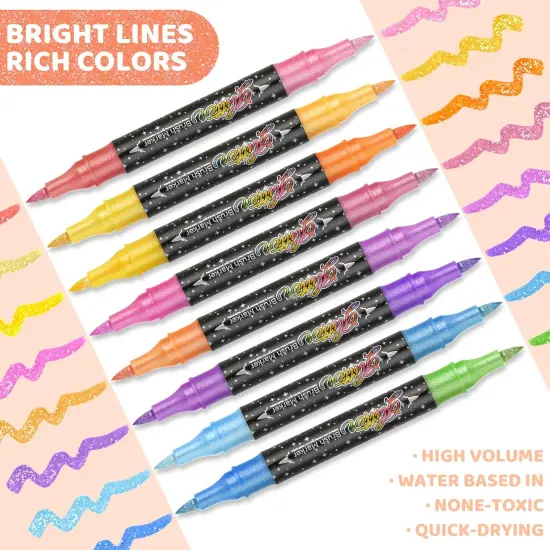 48 Colors Duo Glitter Brush Markers {2}