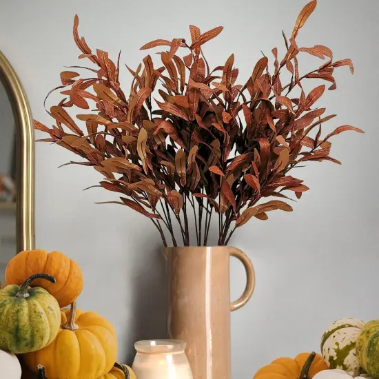 5Pcs Fall Artificial Olive Leaves {3}