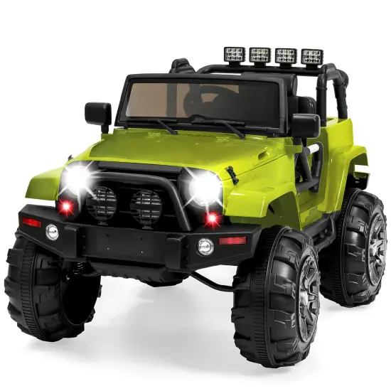 Best Choice Products 12V Kids Ride On Truck Car w/ Remote Control, Spring Suspension, Bluetooth, LED Lights Green {1}