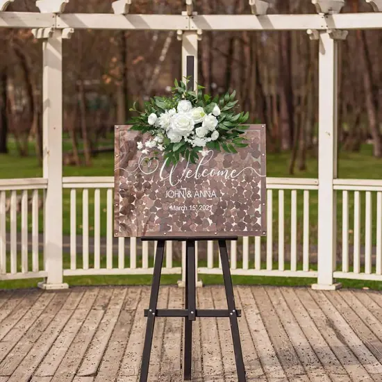 Artificial Flower Swag, Wedding Sign Flowers White Rose Flower Arrangements {2}
