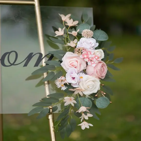 2pcs Flower Swag Arrangement with 2pcs Drapes Fabric {4}