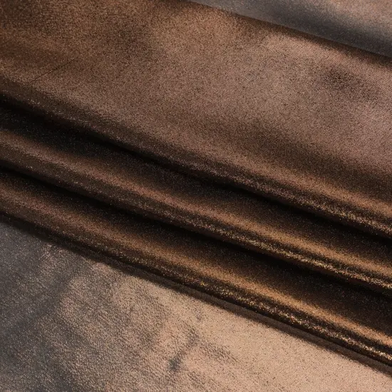1 Yard Copper on Black Liquid Sheen Metallic Polyester Chiffon Sheer Fabric 60" Width {4}