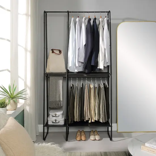 Extra-Large Freestanding Clothing Racks for Hanging Clothes Black {2}