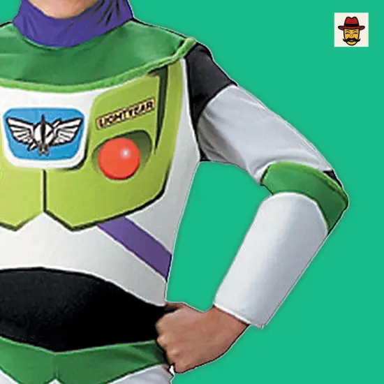 Boys Toy Story Buzz Lightyear Deluxe Costume Bodysuit With Hood {5}