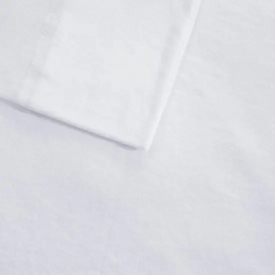 White Cotton-Poly Jersey Sheet Set with 14" Deep Pockets for Beds {3}