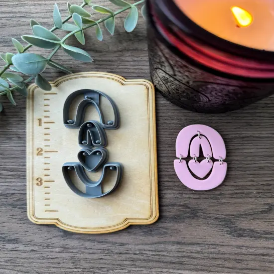 Rainbow Over Heart Dangle Clay Cutter Set {2}