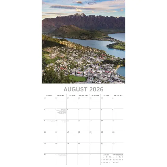 The Gifted Stationary 2026 Square Wall Calendar, New Zealand, 16-Month Images of New Zealand Theme Hanging Calendar with 180 Reminder Stickers, Month Planner for Creative Spaces, 12x12 In Multicolor {3}