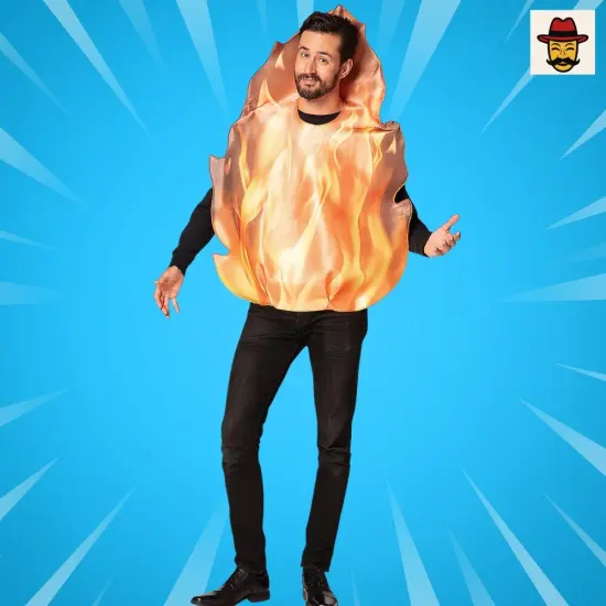 Flaming Fire Adult Costume Funny Flame Tunic Outfit for Halloween {2}