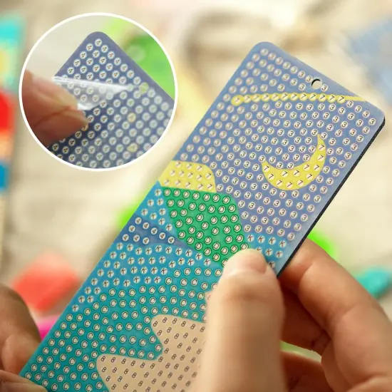 6 Pcs Leather Diamond Painting Bookmarks Sun & Moon Nature {4}