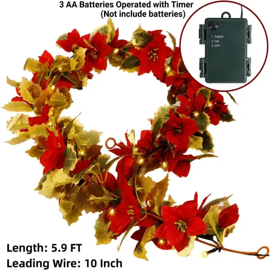 Christmas Poinsettia Garland, {3}