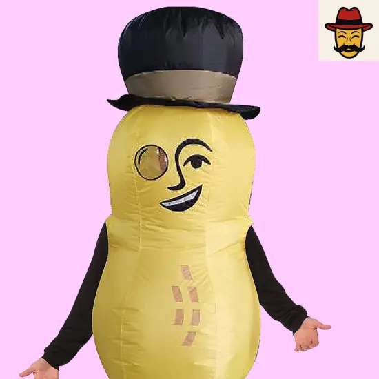 Inflatable Mr. Peanut Adult Costume with Fan for Halloween Parties and Nostalgic Fun {5}