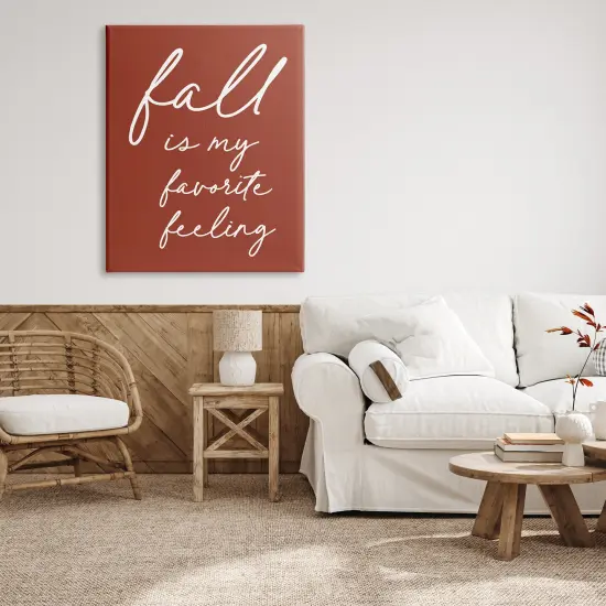Fall Favorite Feeling Seasonal Autumn Calligraphy Phrase Canvas Art {2}