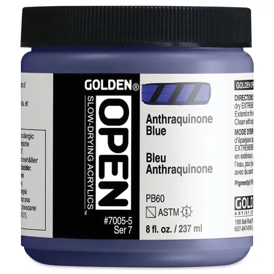 Golden Open Acrylics - Anthraquinone Blue, 8 oz Jar {2}