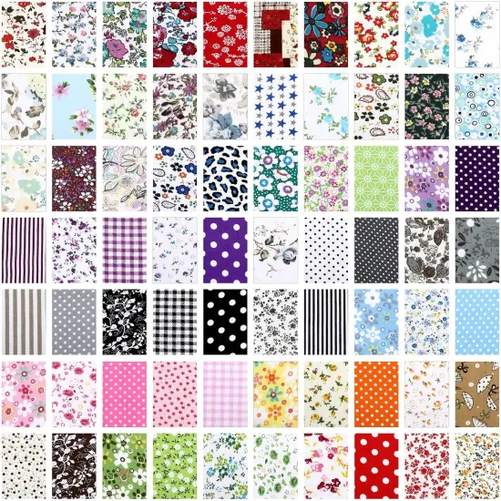 500 Pcs 4 x 4 Inch Cotton Fabric Squares Pre Cut Patchwork {4}