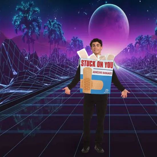 Stuck On You Bandages Box Adult Costume Funny First Aid Halloween Outfit {5}