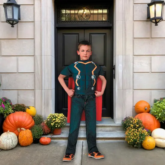 Thor Costume Top For Boys With Muscle Chest Padding {1}