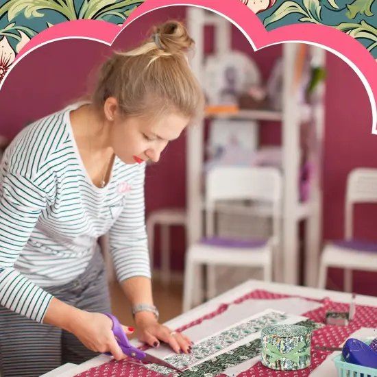 2.6 Inch - 40 Pcs Vintage William Morris Flowers Fabric {3}