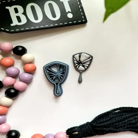 BROKEN HAND MIRROR | HALLOWEEN | CLAY CUTTER {1}