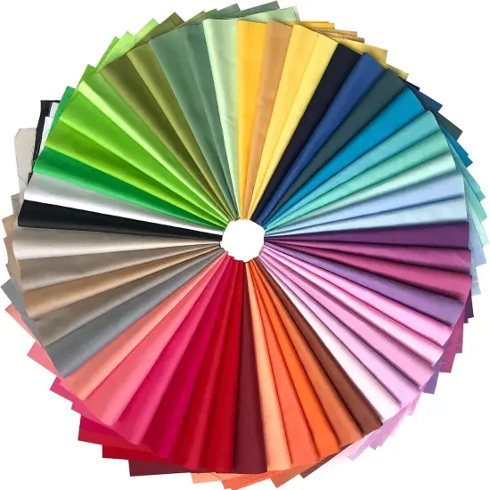 50pcs Top Cotton Craft Fabric Bundle Squares Fat Quarters Quilting Fabric Pure {2}