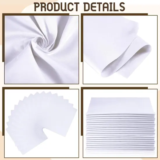 20 Pcs 10x10 Inch White Cotton Fabric Squares Precut {3}