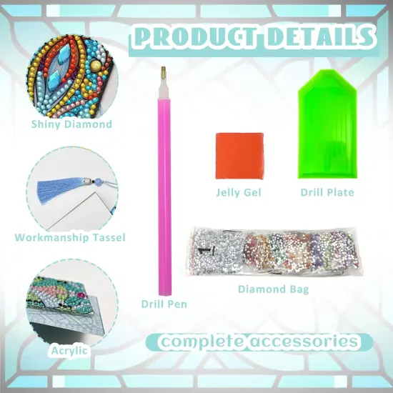 12 Pcs DIY Diamond Painting Bookmarks Kit for Adults {3}