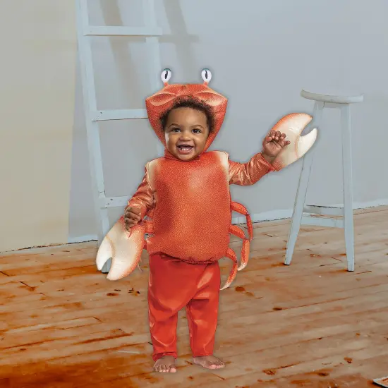 Baby Classic Little Mermaid Sebastian Costume, Crab Body Soft Pants Headpiece {1}