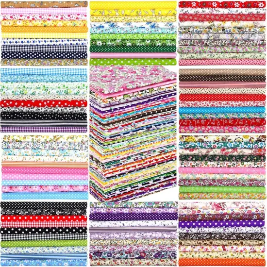1200 Pcs 4 x 4 Inches Cotton Fabric Bundle Floral Precut Fat Squares Scraps {1}