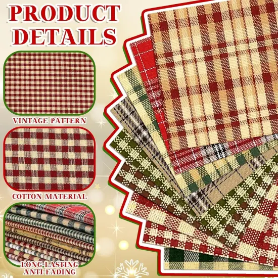 60 Pcs 10 x 10 Inch Vintage Christmas Precut Fabric Quilting {3}
