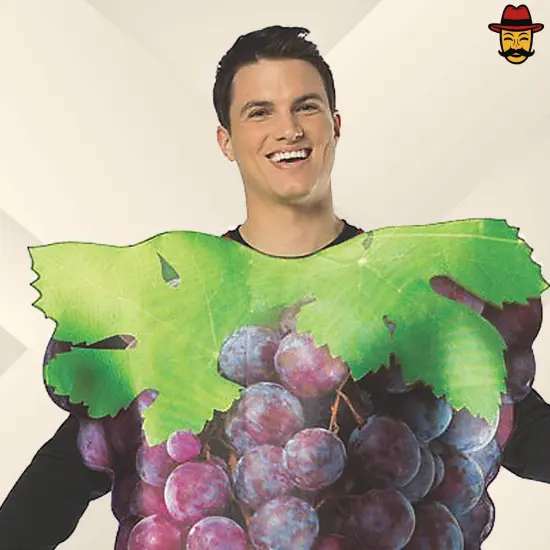 Adult Purple Grapes Costume Funny Fruit Tunic One Piece Halloween Party Outfit {2}