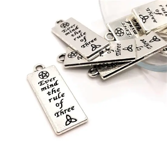 Silver Ever Mind the Rule of Three Wiccan Charms {1}