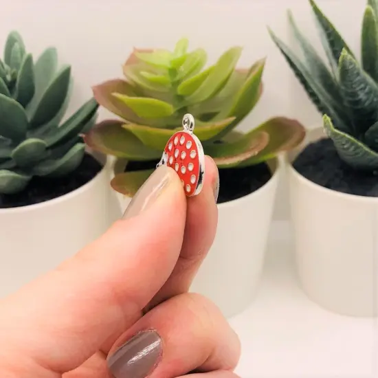 Red Enamel Hedgehog Charms, 21x16mm {4}