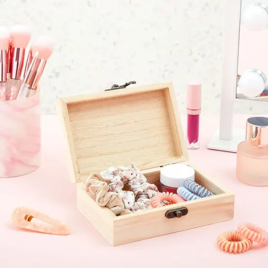 Juvale Unfinished Wooden Boxes for Crafts with Hinged Lids and Front Clasps for Jewelry, Crafts, Storage (6x4x2 In) 6 Pack {2}