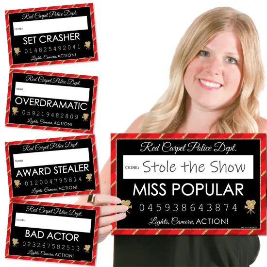 Big Dot of Happiness Red Carpet - Movie Night Party Mug Shots - Photo Booth Props Kit - 20 Count {1}