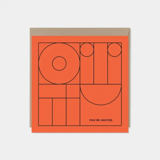 Geo Modern Line Art Card, Minimal Card, {7}